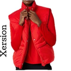 New! Xersion Women's Vibrant Red Quilted Vest Size XXL